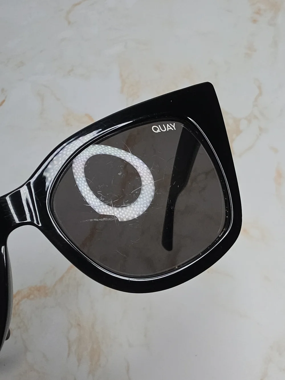 Quay Australia Harper Black Oversized Cat Eye Sunglasses No Case